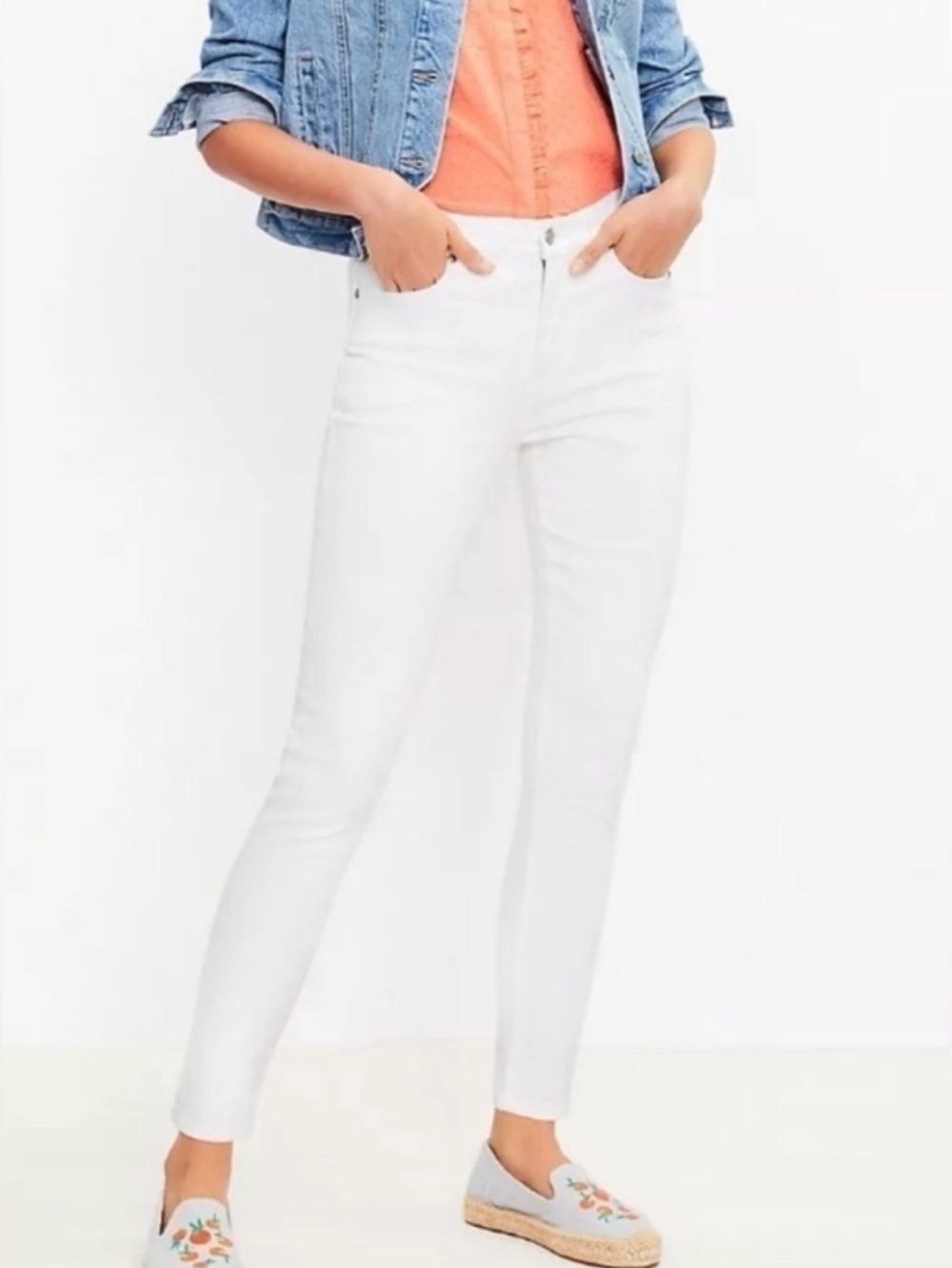 LOFT Modern Skinny White Jeans Size 6